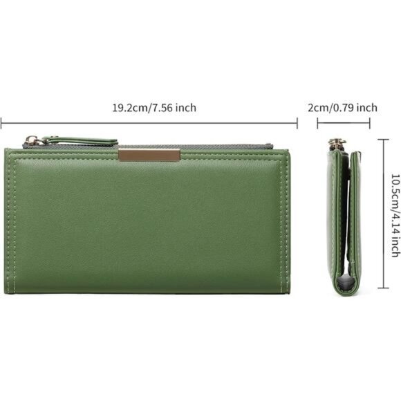 Women  Vegan Leather Large Capacity Green - Picture 4 of 7